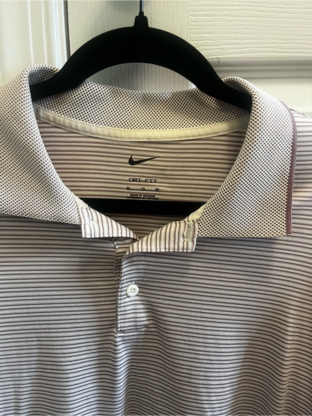 Nike Men’s Light Purple Striped Dri-FIT Polo